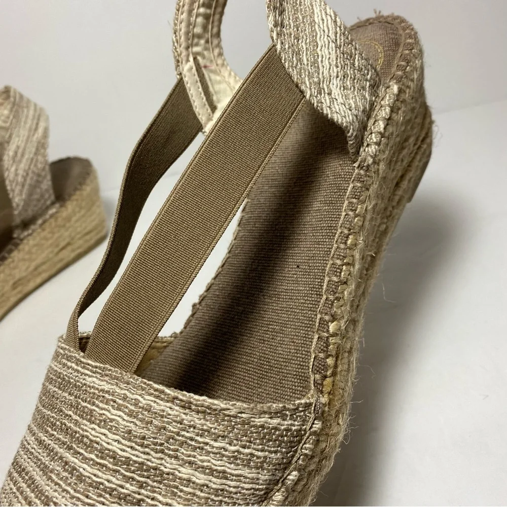 Toni Pons Taga-Sd Women’s Open Toe Beige Espadrilles Sandals Sz EU 41 US 10